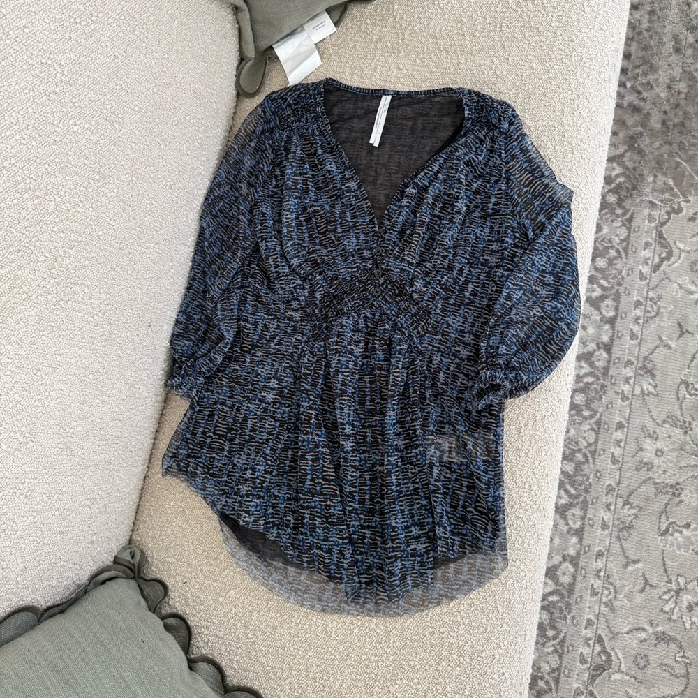 Anthropologie Gretchen Smocked Tunic Top